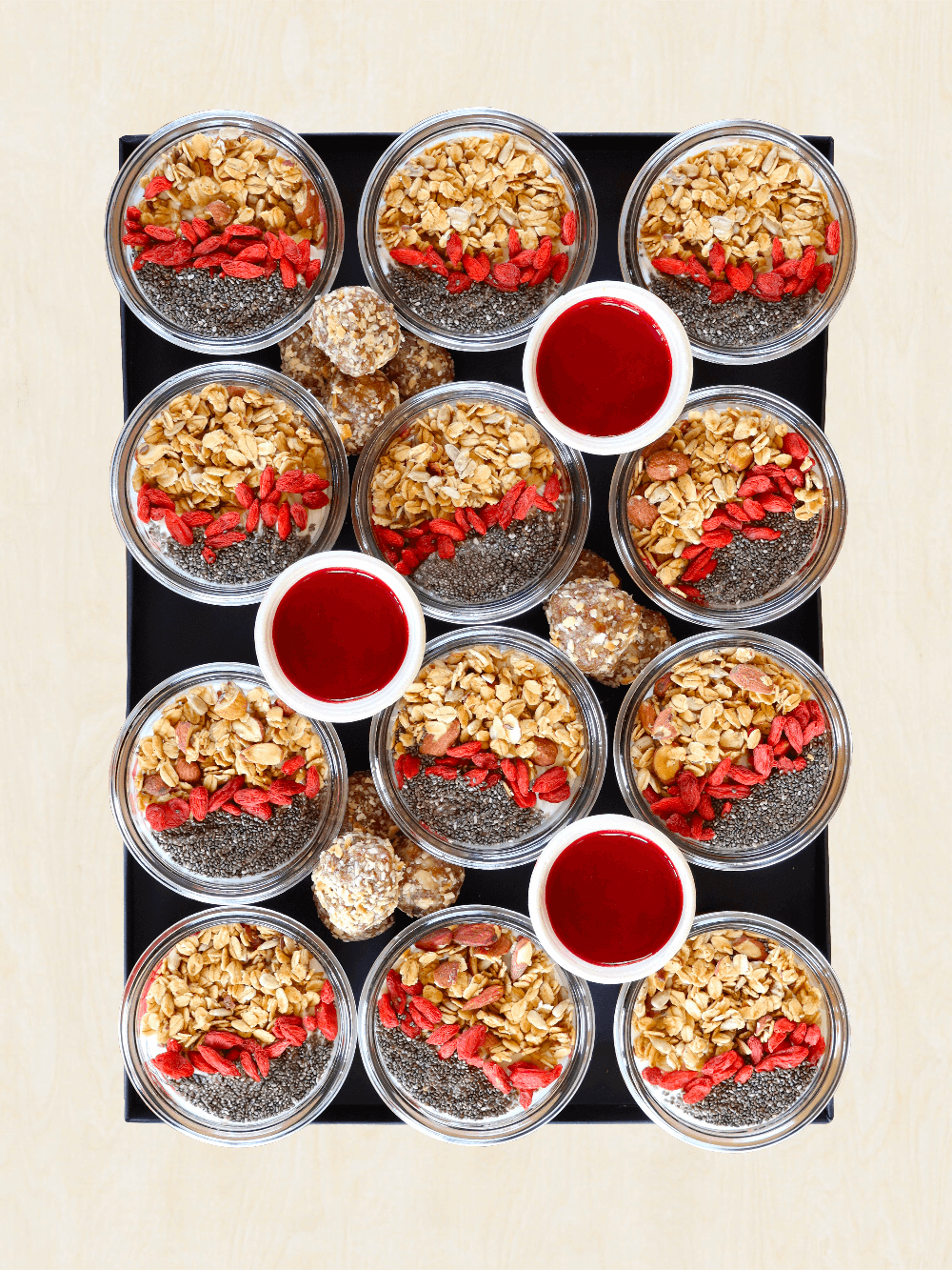 Plateau Granola Bowls Fruits Rouges (12 portions)