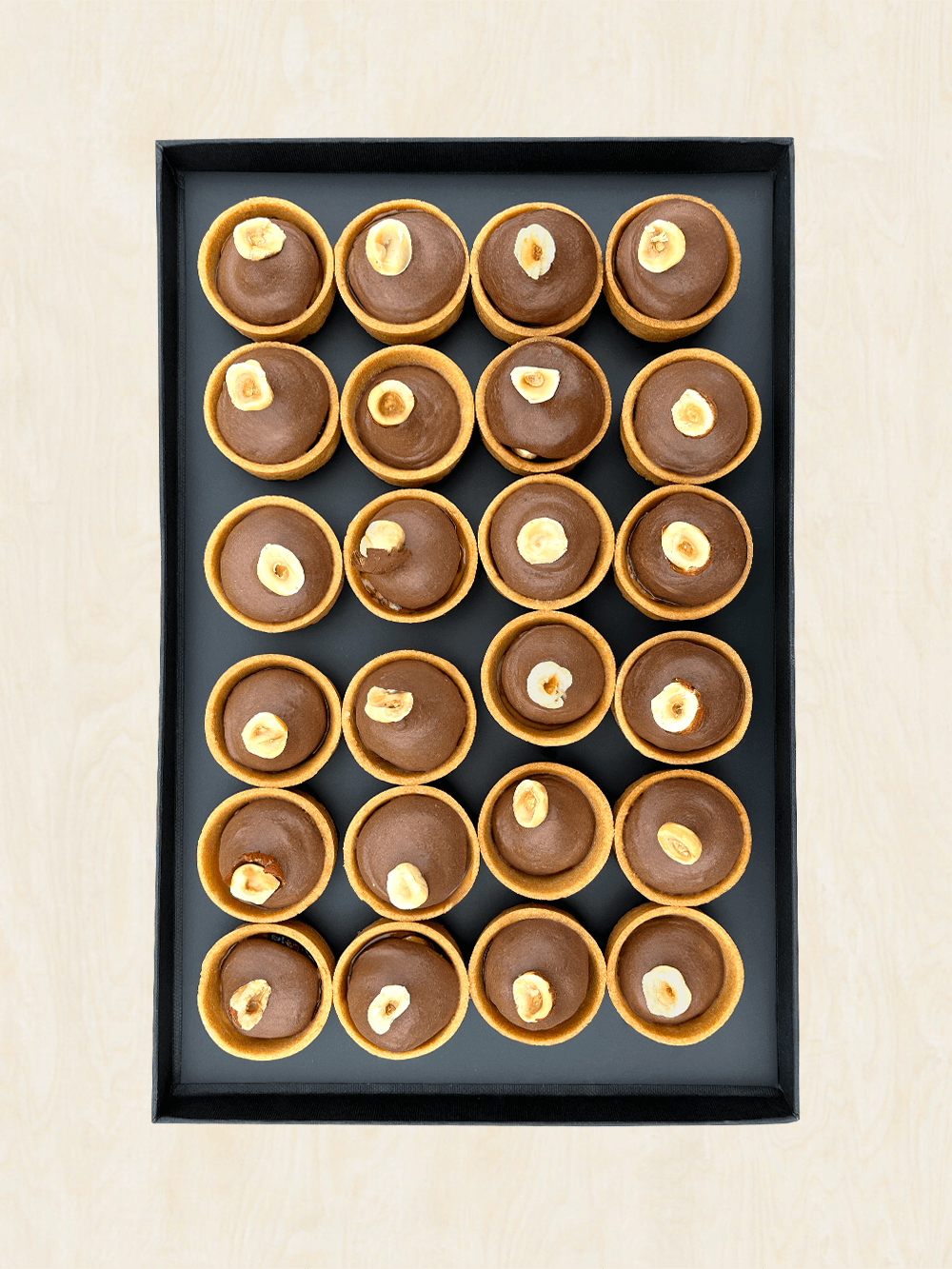 24 Minis Tartelettes Chocolat et Praliné Noisette